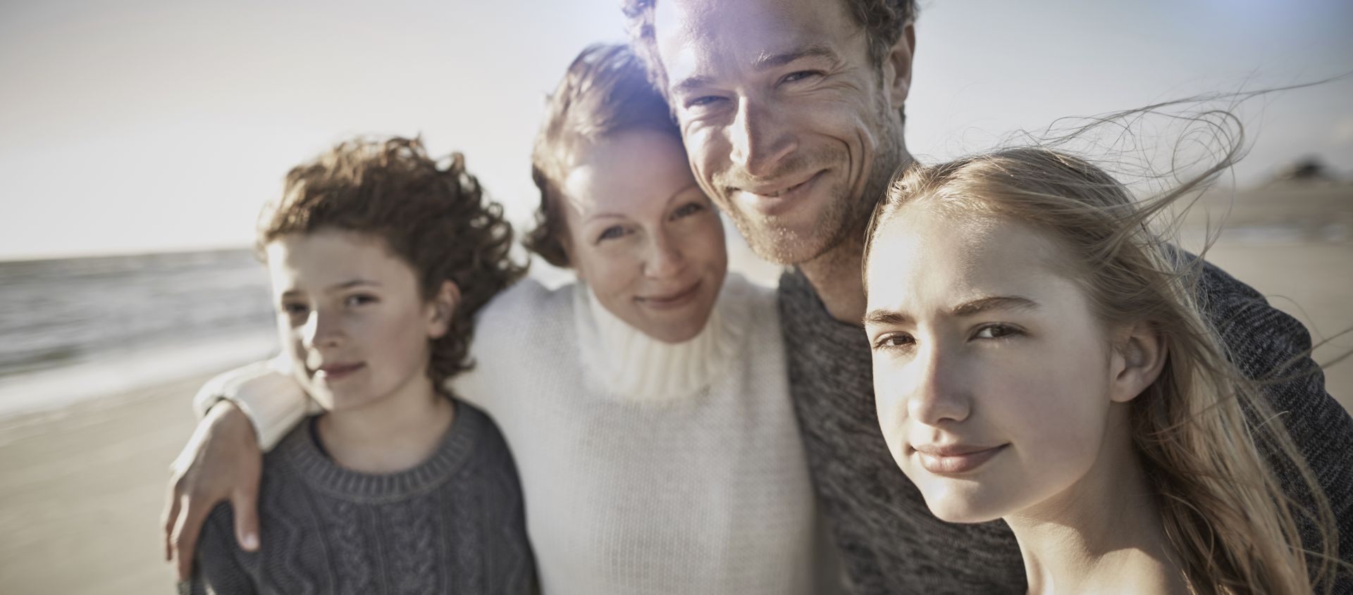 Familienfoto am Strand